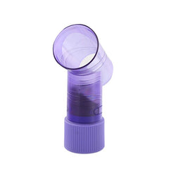 Transparent purple plastic nozzle attachment for DIY Hair Dryer with ribbed base for secure fit
