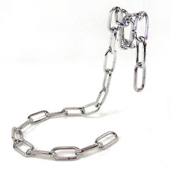 Shiny metal Magic Iron Chain Wine Bottle Holder designed to elegantly hold a wine bottle suspended by linked chains