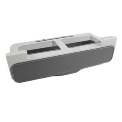 Kitchen Self-Adhesive Wall-Mounted Spice Organizer in white and gray with two compartments for kitchen storage.