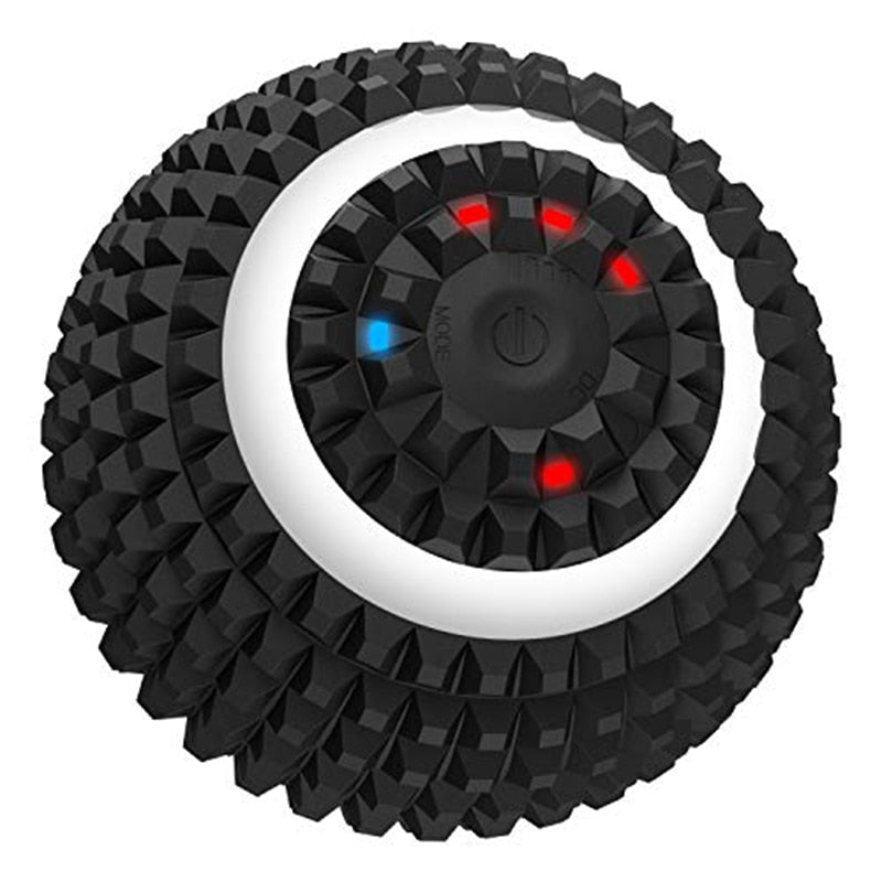 Electric Massage Ball 4-Speed Vibrating Massage Ball with textured surface and LED indicators for muscle relief and relaxation.