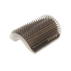 Cat Self Groomer Corner Brush with flexible soft bristles designed for cats to self-groom comfortably in corners.