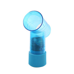 Blue transparent nozzle attachment for DIY Hair Dryer with ribbed grip for easy handling and air direction control