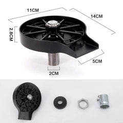 Glass Rinser Automatic Cup Washer showing black rinsing head with dimensions and separate mounting parts on white background