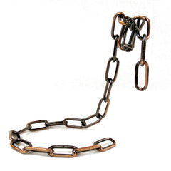 Magic Iron Chain Wine Bottle Holder displaying a metal chain forming a unique bottle stand shape on white background