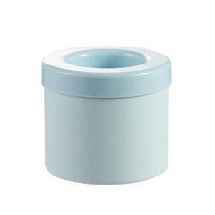 Light blue Silicone Cylinder Portable Ice Maker Bucket with a smooth, cylindrical design and top opening.