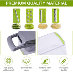 Vegetable Chopper Kitchen with multiple stainless steel blades, high-quality ABS material, and durable rust-resistant parts