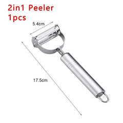 Stainless Steel Kitchen Vegetable Peeler with a 5.4cm blade width and 17.5cm full length for efficient peeling tasks